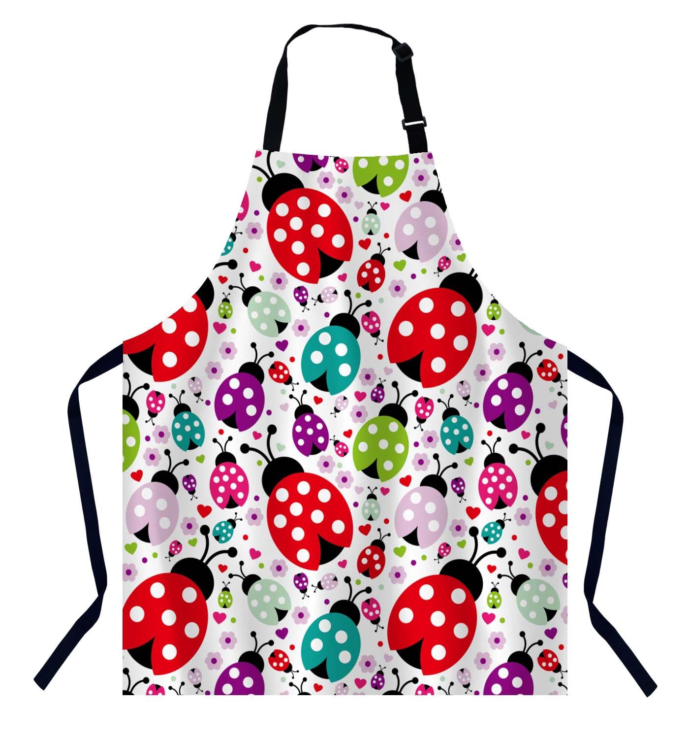 BGBDEIA Ladybug Kitchen Apron for Women Men, Unisex Adjustable Cooking Apron, Waterproof Apron for Home Kitchen, Restaurant, Coffee House