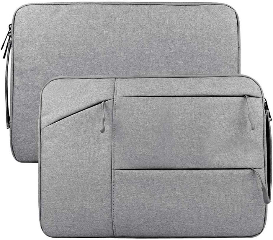 Laptop Sleeve 15.6 Inch, AmigosLive Portable Handle Waterproof Protective Fabric Chromebook Case for Notebook MacBook HP Lenovo Acer Dell Asus Surface Pro Samsung Computer Bag - Gray