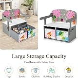 Maxmass 3-in-1 Kids Table & Chair Set with Storage Bins - Grey view 3