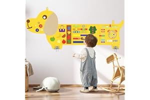 SPACOCLD Dog Montessori Busy Board - Sensory Wall Panel for Kids, Felt Activity Cube for Toddlers, Daycare Toys and Playroom Furniture Essentials, Wall Mounted Sensory Board Toy Gift for Boys Girls, 3-6