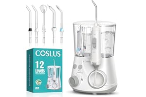 COSLUS E2 Water Tooth Flossers for Teeth: 12 Pressure Settings & 2 Modes for Orthodontic, Braces. Water Dental Pick for Kids,