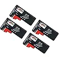 ZUFECY Battery Tester Checker, Small Universal Battery Checker Tester for AA AAA C D 9V 1.5V, Button Cell Batteries Checker - Small Volt Checker for All Batteries - 4 Pack