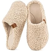 EverFoams Women‘s Fuzzy Clog Slippers with Slip on Footbed for Indoor Outdoor