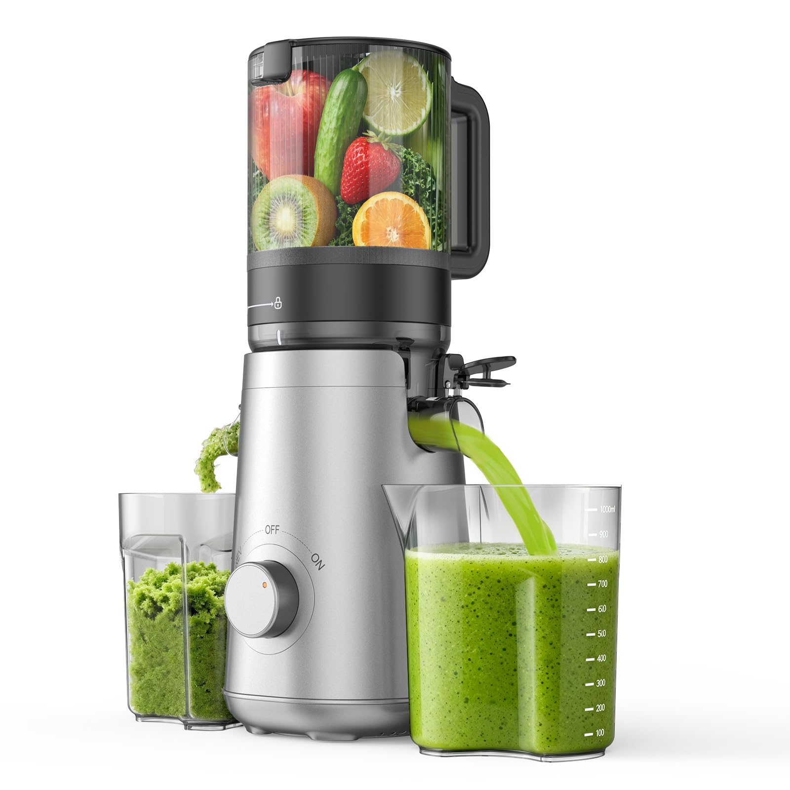 Photo 1 of ***PARTS ONLY *** SMALLHOO Juicer Machines, 5.3" Wide Feed Chute Cold Press Juicer for Whole Vegetables & Fruits, High Juice Yield, BPA Free (Slivery)