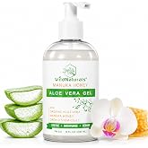 Wild Naturals 100% Pure Aloe Vera Gel with Manuka Honey &ndash; Organic Gel for Sunburn Relief, Acne, Scars &amp; Dry Scalp &ndash; Moisturizing Gel for Face, Hair &amp; Body