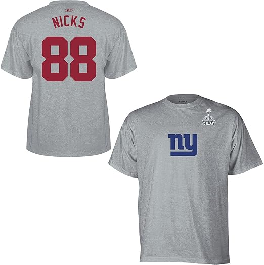 Amazon.com : Reebok New York Giants Hakeem Nicks Super Bowl XLVI Name & Number T-Shirt Large 