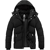 wantdo Men's Waterproof Winter Coat Warm Puffer Jacket with Removable Hood