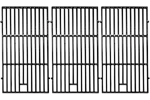 Hongso 19 1/4 inch Porcelain Coated Cast Iron Grill Grates Replacement for Brinkmann 810-8502-S, 810-8501-S, Charmglow 720-0234, Jenn-Air 720-0337, 5 Burner Ducane Stainless Gas Grill, PCE223