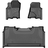 Floor Mats Fit for 2025 2026 Dodge Ram 1500 Crew Cab(with Rear Under-Seat Factory Storage Bucket Seat) - Custom Fit All Weather Protection TPE Anti-Slip Floor Liners 1st & 2nd Row Full Set Car Mats