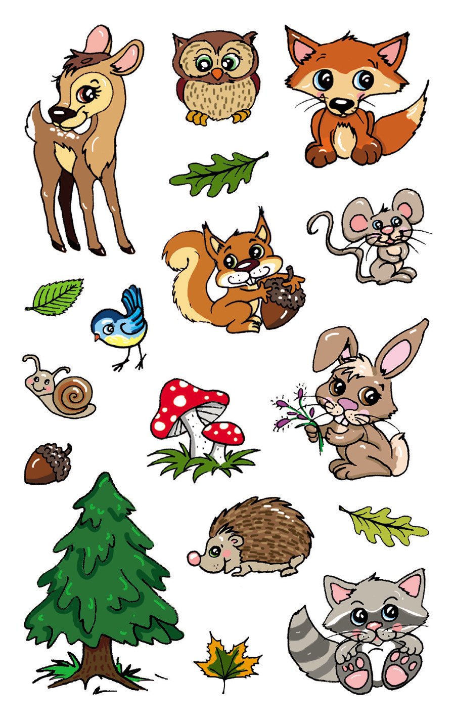 AVERY Zweckform 56792 Metallic Stickers, Forest Animals, 17 Stickers