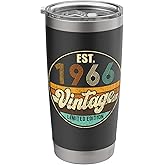 Est Vintage 1966 Funny 60th Birthday Gift 60 Years Old Retro Stainless Steel Insulated Tumbler