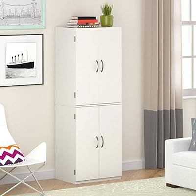 Gracelove 4-Door Kitchen Pantry Storage Cabinet, White