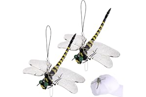 BOXOB 2pcs Wingman Dragonfly Hat Clip, Simulated Fake Realistic Dragon Fly Clips Vivid Artificial Dragonfly Decorative Suppli