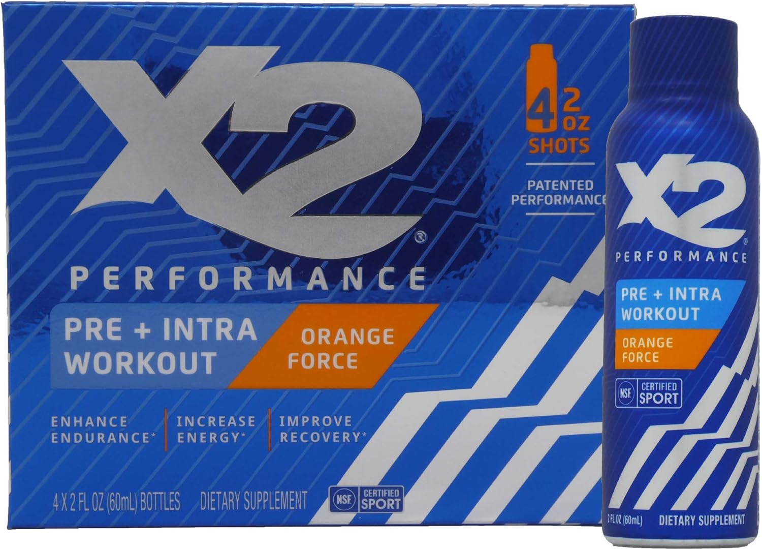 X2 Pre/Intra Workout Shots, Orange Force (Pack X2 Pre/Intra Workout Shots, Orange Force (Pack