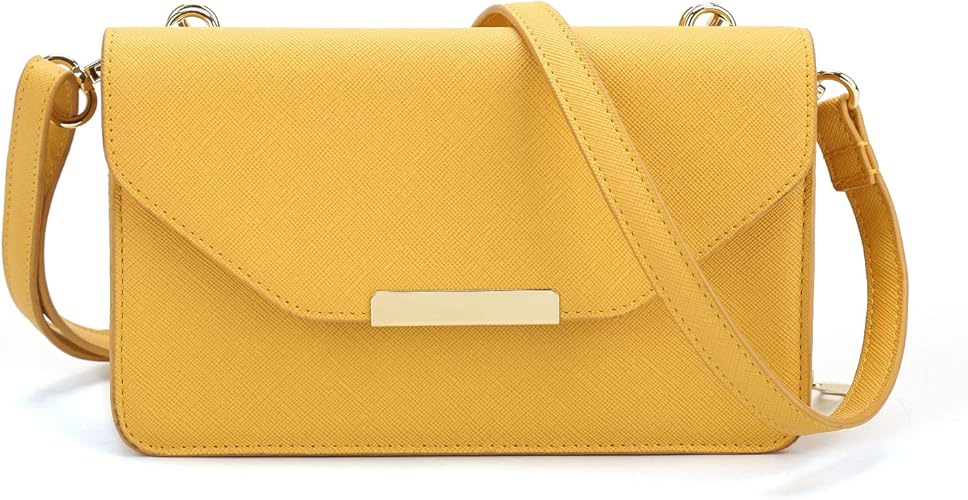Amazon Afkomst 財布 レディース お財布ショルダー お財布ポシェット ショルダーバッグ 斜めがけバッグ ウォレットショルダー 小銭入れ付 小さめ 多機能 女性用 プレゼント 3way イエロー ショルダーバッグ