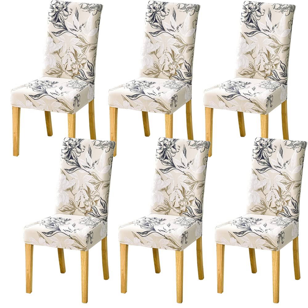 HZDHCLH Chair Covers Set of 4/6 Stretch Modern Chair Slipcovers for Dining Room Kitchen Wedding Party Washable Chair Protector((6pcs,Fragrance) — image 1