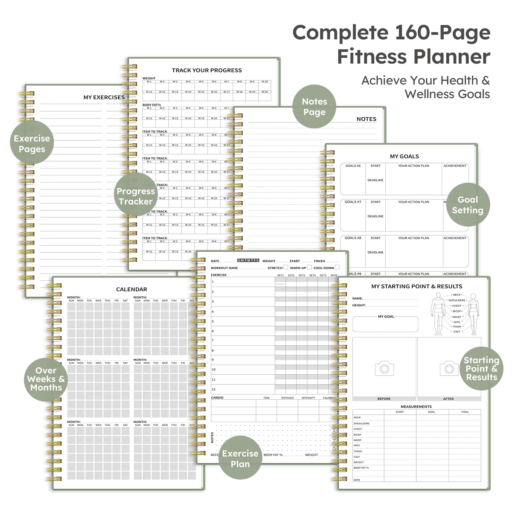 Fitness Workout Journal for Women & Men, A5(5.5