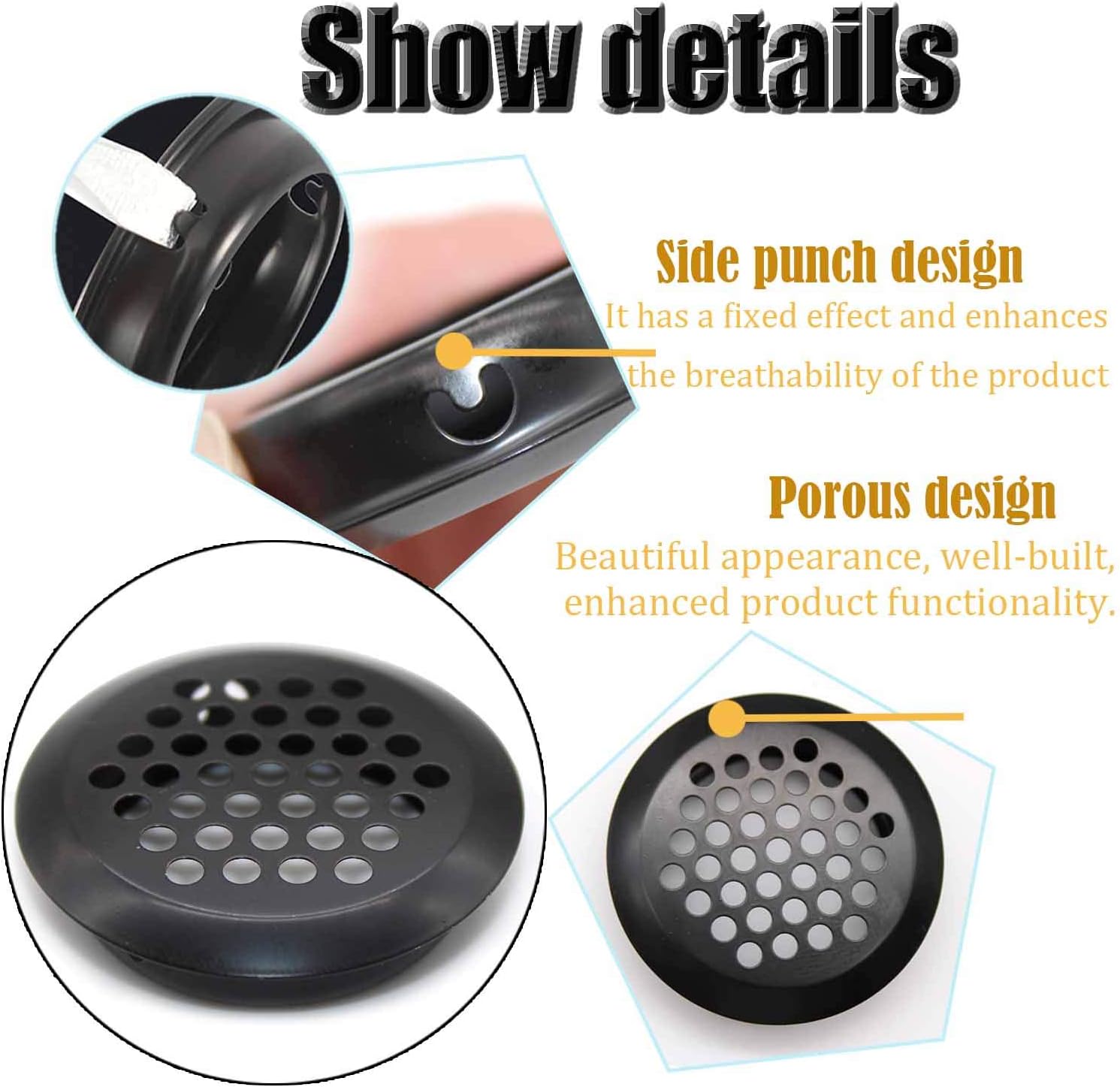 WJUAN 10 Pcs Round Ventilation Mesh Hole 35 mm Stainless Steel Air Vents, Round Vent Hole for Ventilation of Kitchen Bathroom - Image 4