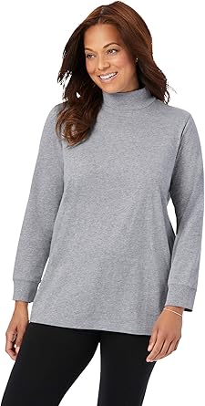 women's plus size mock neck tops