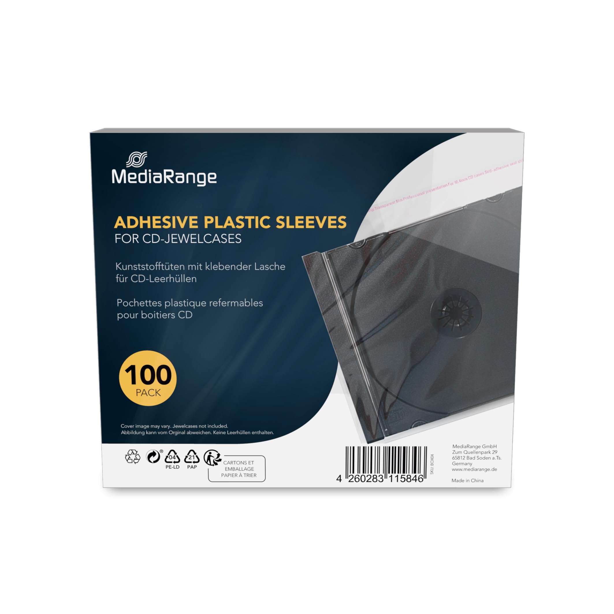 MediaRange BOX04 CD Plastik bags (50) clear for 10,4mm Jewel Cases