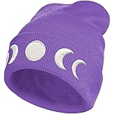 SHBYYGR Moon Embroidery Beanie Knit Hat for Men Women, Casual Skull Knit Cap