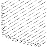 Silver Necklace Chains with Lobster Clasps, 18 Inches Stainless Steel Wire for Jewelry Making, Jewelry Making Kit for DIY Supplies, Stainless Steel Necklace Chains for Women（10）