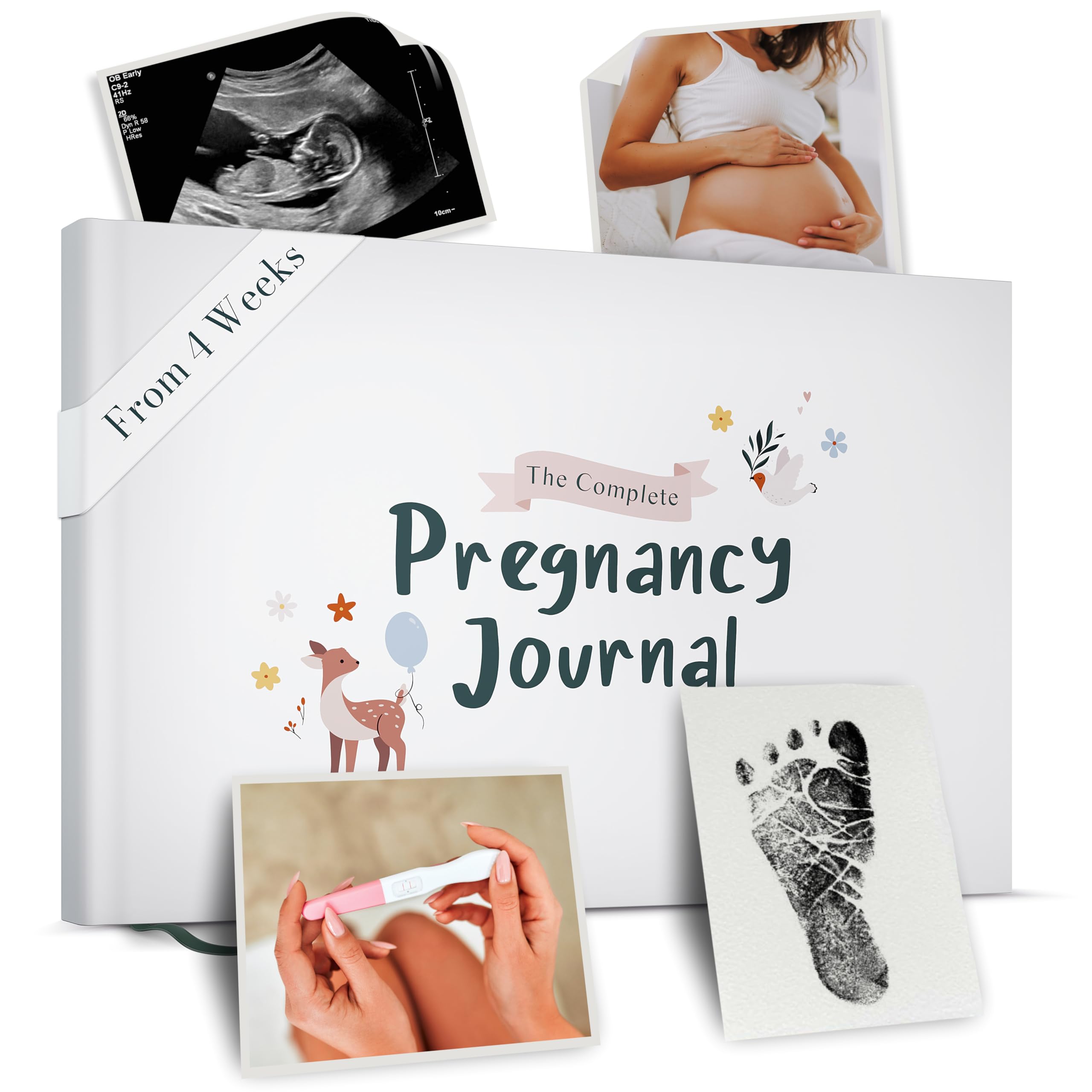 Pregnancy Journal and Memory Book Gift – Pregnancy Diary for Expecting New Mums - Includes Calendar, Scrapbook, Checklist and Organiser (Baby Animals)