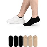 Hugh Ugoli Men Bamboo No Show Socks, Non Slip, Soft,Thin, Low Cut, Seamless Toe, Shoe Size: 11-13/8-11 6&12 Pairs