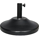 US Weight Fillable Outdoor Umbrella Base - Use with Patio Table - Black