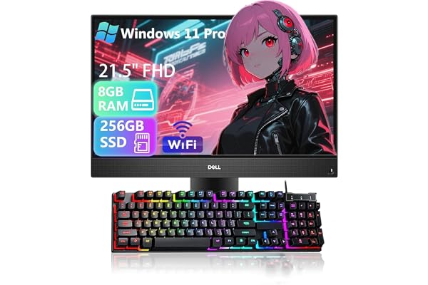 Dell OptiPlex 5260 All-in-One Desktop, 21.5" FHD (1920 x 1080) Display, Core i7-8700 3.2GHz, Up to 4.6GHz, 8GB RAM, 256GB SSD, Keyboard & Mouse, USB BT+WiFi, NO CAM, Windows 11 Pro (Renewed)