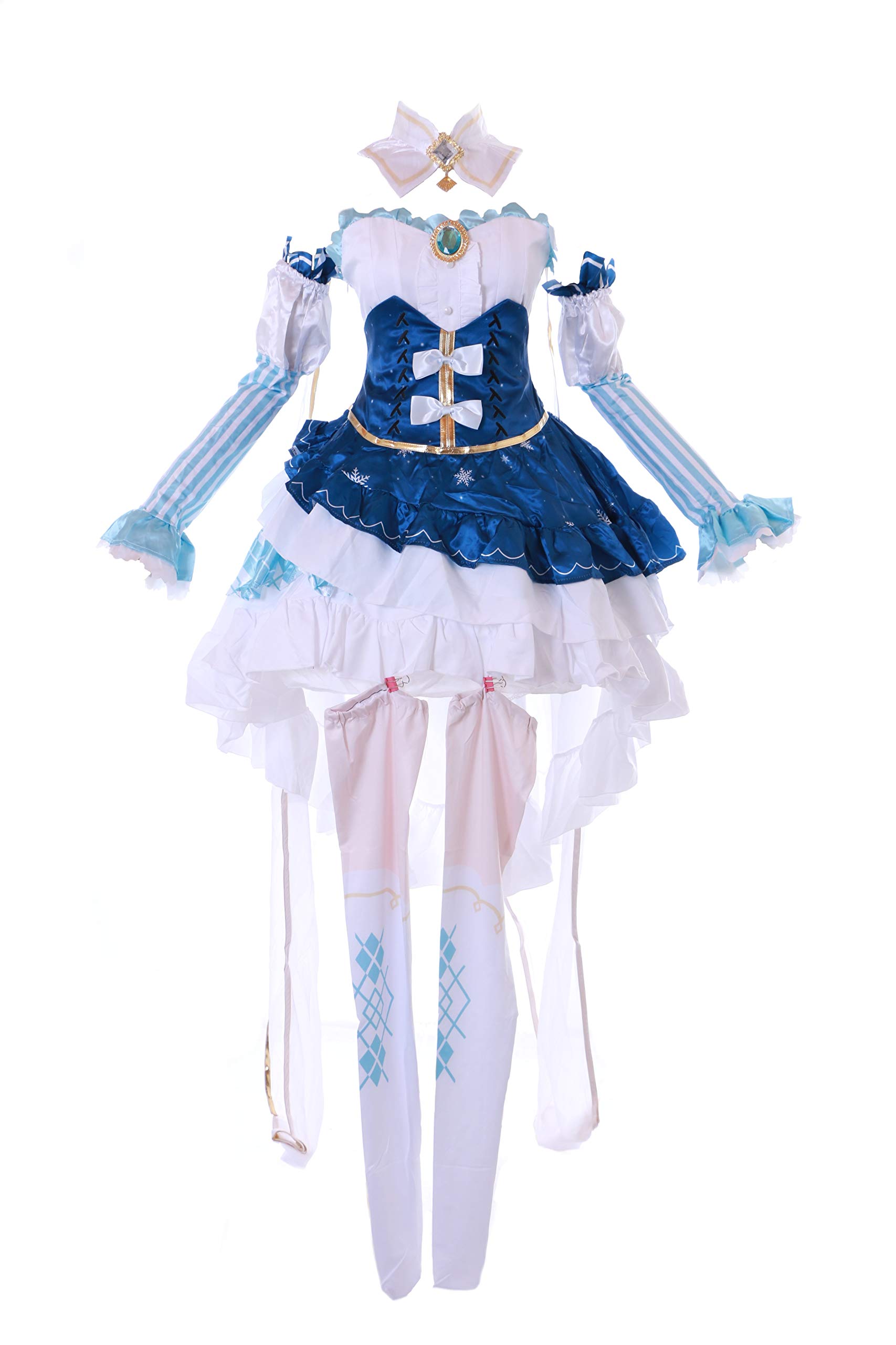 Kawaii-Story MN-184 Miku Snow Princess Lolita Dress Blue Costume 9-Piece Set Women's Costume Cosplay (XL)