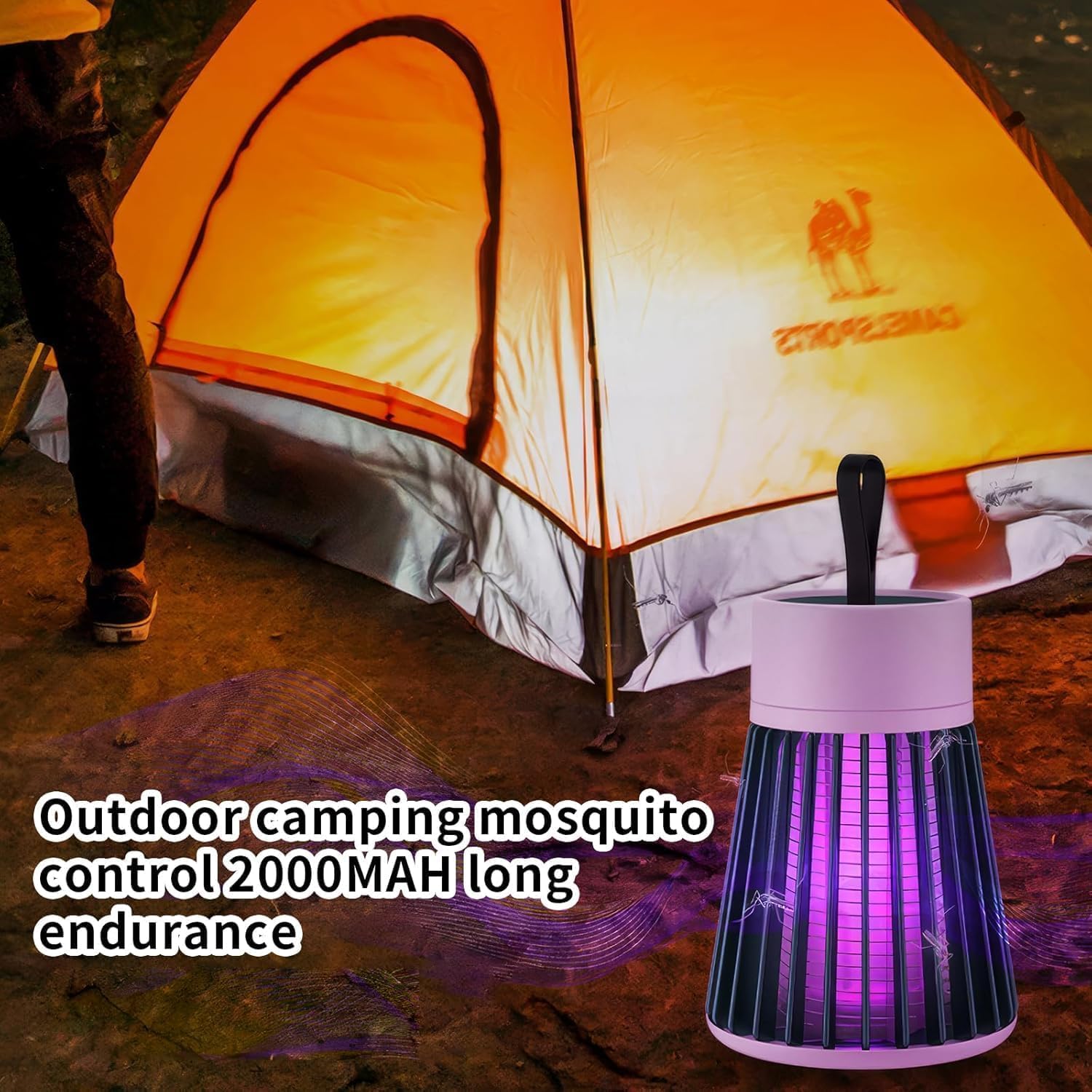 MozzGuard Mosquito Zapper, 2026 Moskito Lampe,Tragbar Mosquito Killer Lampe, Insektenvernichter Elektrisch Mit USB-Kabel,Mückenlampe für Drinnen DraußenInsektenvernichter Schlafzimmer (Grey) 6