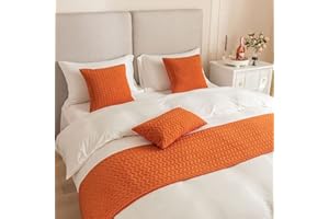 Tophacker Hotel Bed Runners for King Size Bed Bedspreads Solid Color Bed Runners Scarves Modern Bed Throws for Foot of Bed Queen King Size Home Decoration (Color : A, Size : 45 * 45cm Pillowcover*2)