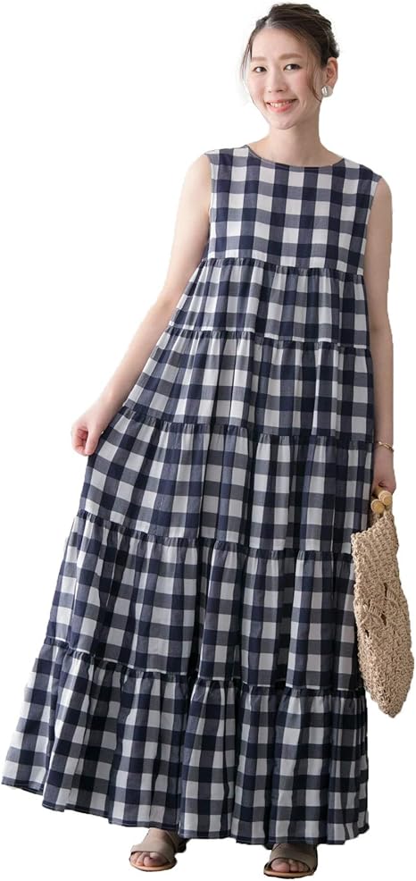 Amazon Co Jp アーバンリサーチ ロッソ ワンピース ドレス ギンガムチェックワンピース レディース Navy Free 服 ファッション小物