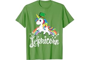 ST PATRICKS BY 14TH FLOOR Lepricorn Unicorn St Patricks Day T-Shirt Kids Girls Lucky T-Shirt