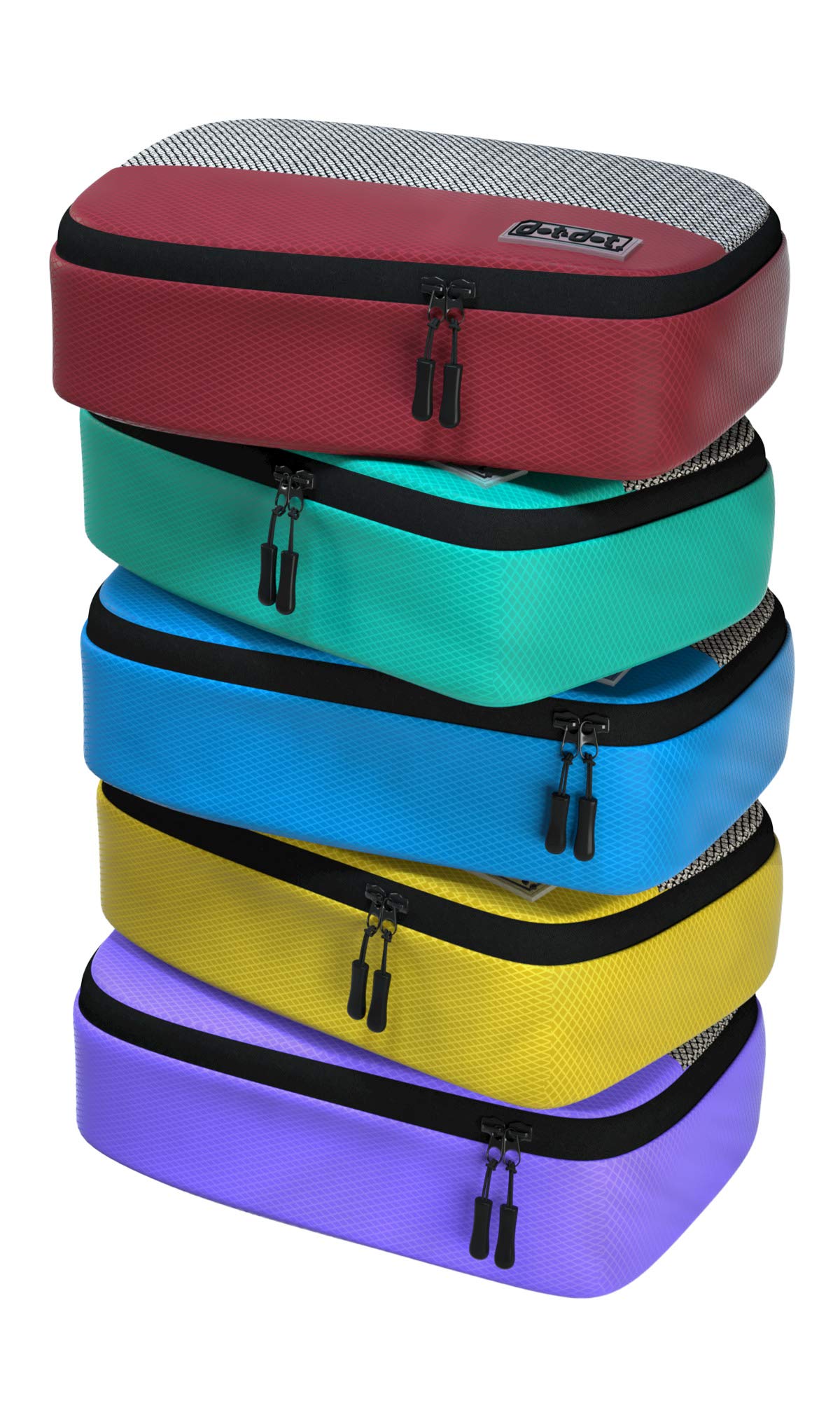 Dot&Dot Small Travel Packing Cubes - 5 Piece Set Compression Packaging Cube Suitcase Organiser