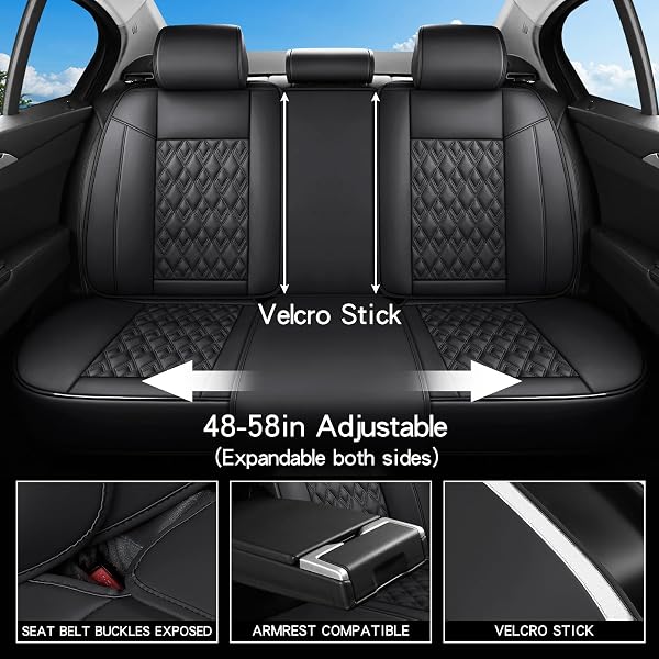 COMFDRIVE SEAT COVERS,CAR SEAT COVERS FULL SET, CAR SEAT COVERS FRONT SEATS BACK SEAT COVER,FAUX LEATHER SEAT COVERS FOR CARS, BLACK CAR SEAT COVER, WATERPROOF, NON-SLIP CAR SEAT COVER, 5SEATERS.