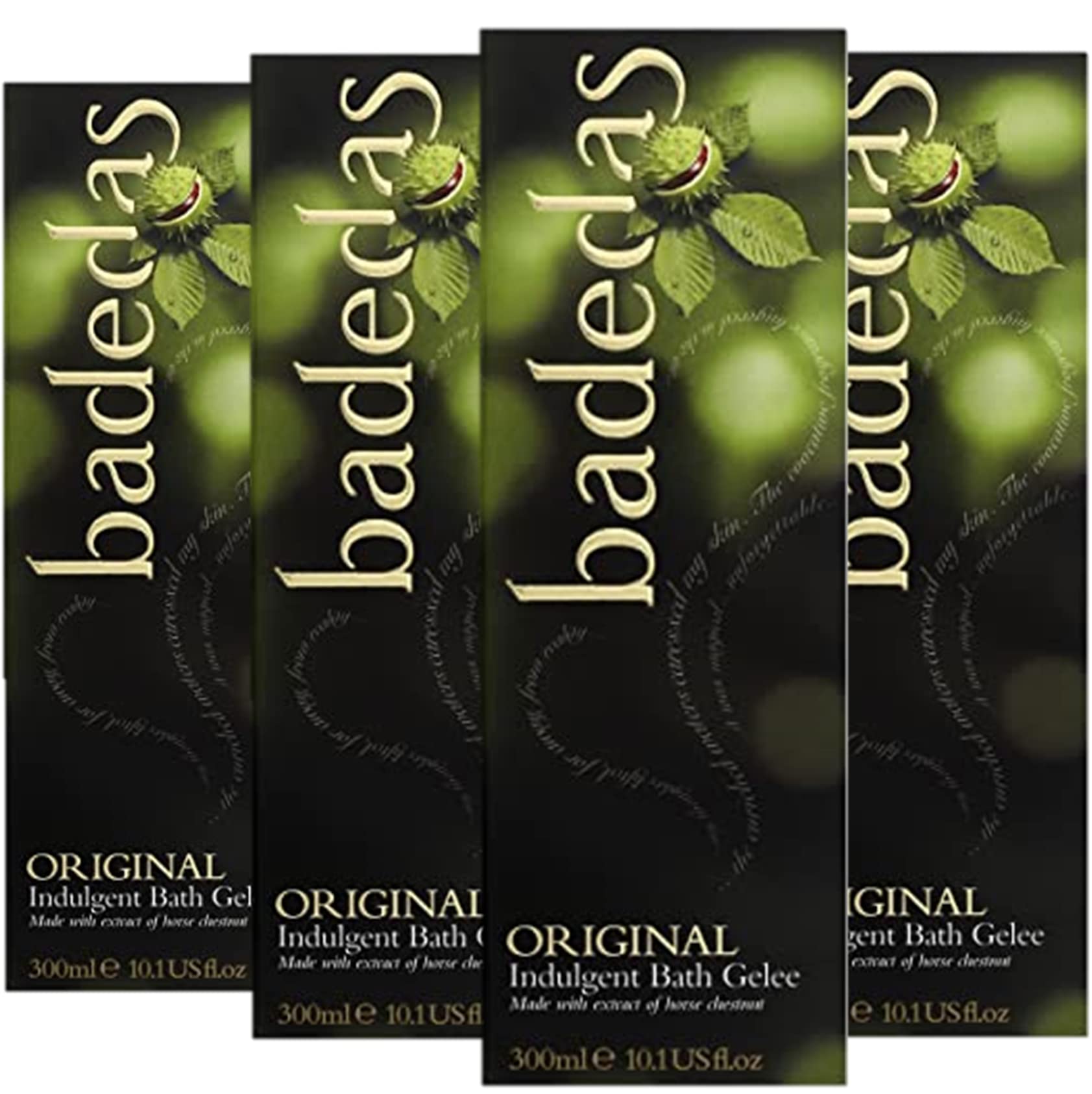 Badedas Original Indulgent Bath Gel, Enriched with Natural Plant Extracts for a Luxury Bubble Bath, 300ml (pack of 4)