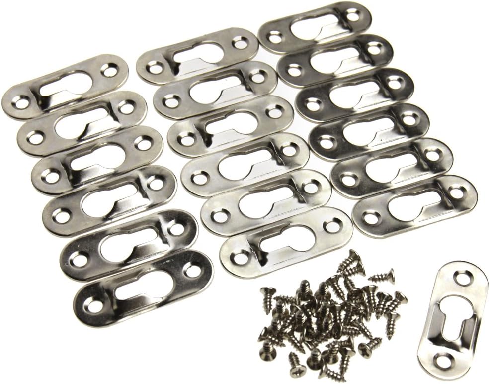 AKORD 20 x Keyhole Hanger Fasteners 42mm x 16mm for Picture Frames