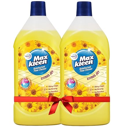 Maxkleen Citrus Joy Disinfectant Floor Cleaner by Wipro, 975ml (Pack of 2)