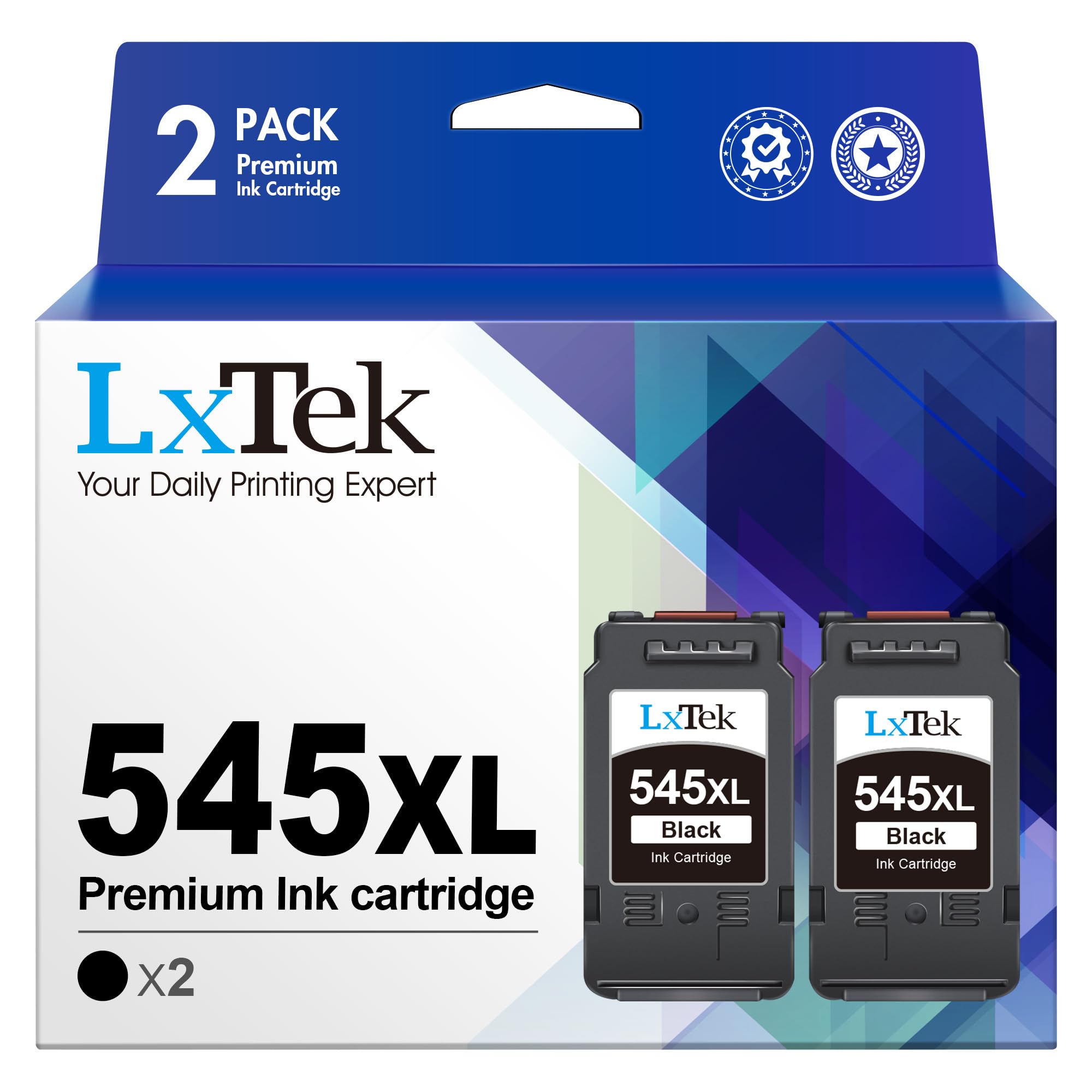 LxTek Compatible Ink Cartridge Replacement for Canon PG-545XL 545 545XL for Canon Pixma MX495 MX490 iP2800 iP2850 MG2400 MG2450 MG2500 MG2550 MG2900 MG2920 MG2550S MG2950S MG3050 (Black,2-Pack)