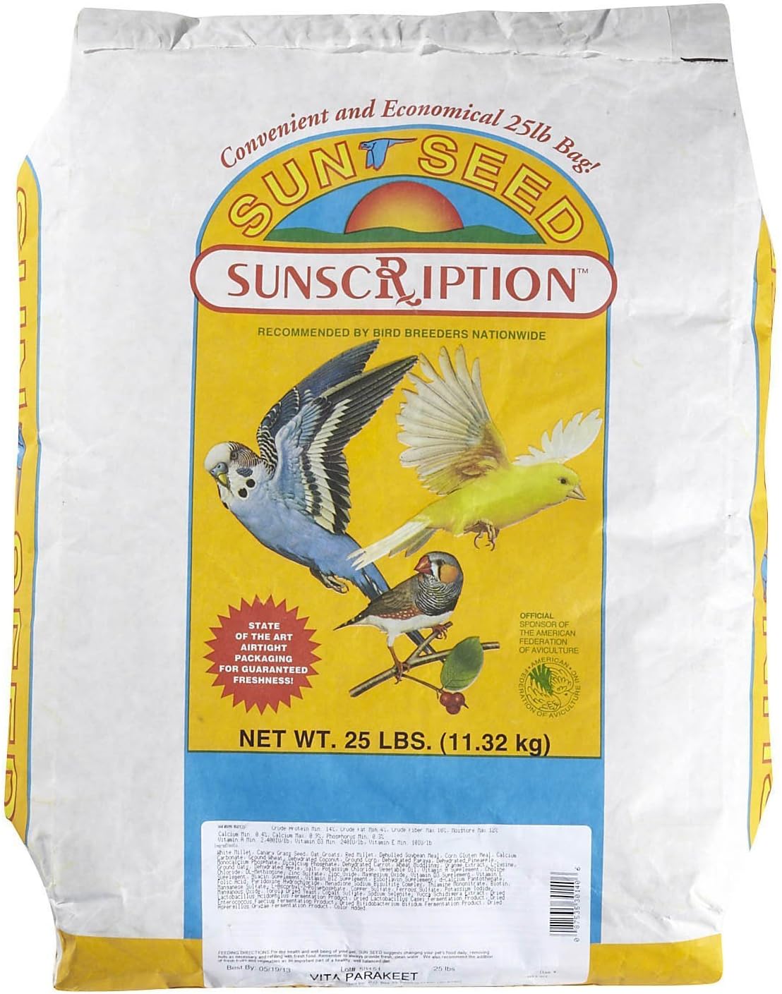 Sun Seed Company Bss30140 Vita Mix Daily Diets For Parakeet, 25-Pound