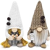 Attiigny Coffee Gnomes Plush Coffee Bar Tea Time Decoration Plaid Small Elf Coffee Swedish Tomte Gonk Donuts Dolls Scandinavian Figurines Tiered Tray Table Decor for Home Office