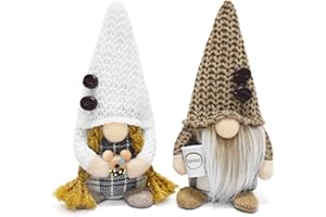 Attiigny Coffee Gnomes Plush Coffee Bar Tea Time Decoration Plaid Small Elf Coffee Swedish Tomte Gonk Donuts Dolls Scandinavian Figurines Tiered Tray Table Decor for Home Office