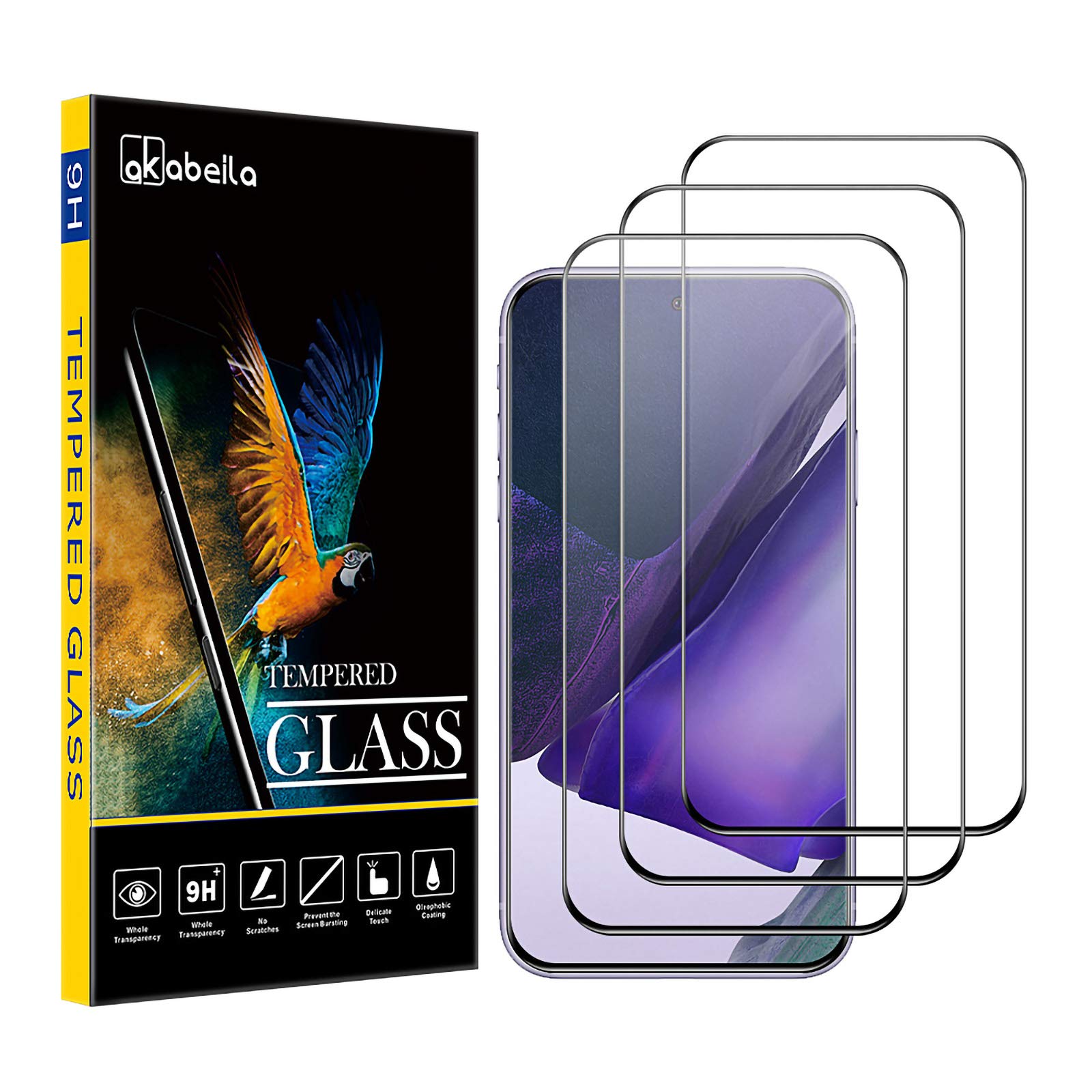 AKABEILA [3 Pack Screen Protector for Samsung Galaxy A51 Premium HD Tempered Glass Protective Film 9H Hardness Case Friendly Easy Installation Anti Scratch Bubble Free