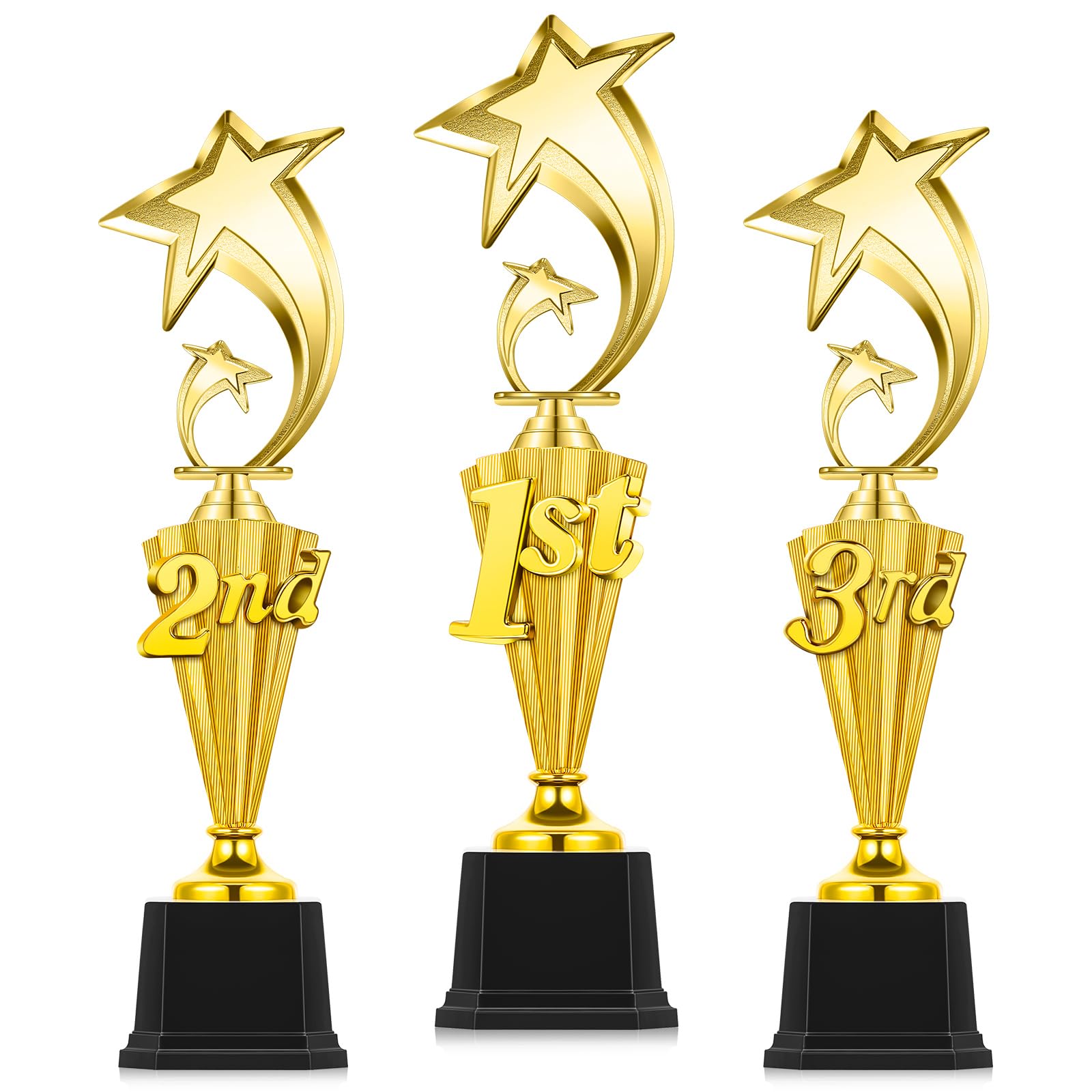 Photo 1 of Foilswirl 3rd 2nd 1st Place Trophy First Place Trophy Plastic Trophy Award for Sports Tournament Funny Trophy Cup for Football Soccer Competitions Reward Ceremony (Classic,3 Pcs)