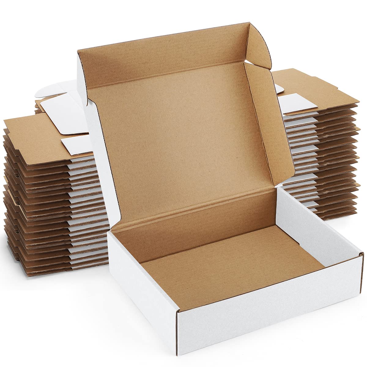 Photo 1 of Poever Shipping Boxes 9x6x2 inches White Small Mailing Boxes 25 Pack Cardboard Corrugated Box Mailers