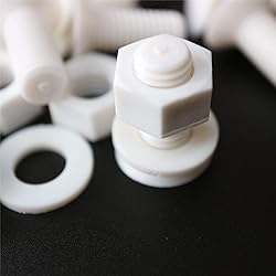 20 x White Countersunk Screws Polypropylene