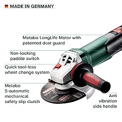 Metabo Angle Grinder 6", 12 AMP Motor, 10,000 RPM