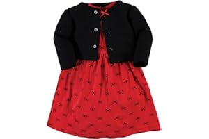 Hudson Baby Girls' One Size Quilted Cardigan and Dress